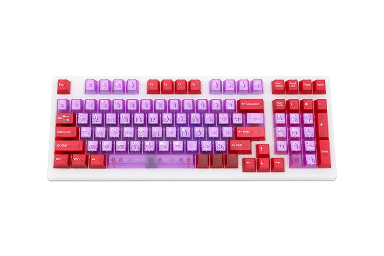Taihao-atomic Roxo Cúbico Abs Doubleshot Keycap tipo Cúbico Translúcido para Teclado Mecânico Cor Vermelha - Imagem 2