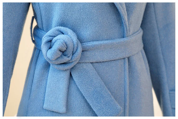 Шерстяная куртка, осень и зима, стиль, корейский стиль, однотонный цвет, простая Мода, женское платье, элегантное, средней длины, шерстяное