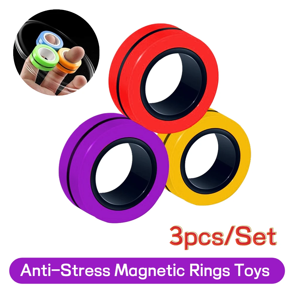 Anillo magnético antiestrés para pulsera, juguete para descompresión, anillo de utilería mágico
