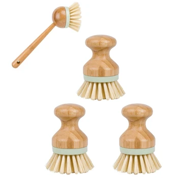 

Set of 4 Pieces Scrub Brush Dish Scrubber Household Cleaning Sink Wet Scrubber Brushes,Stiff Bristles, for Kitchen Pan Pot Dish