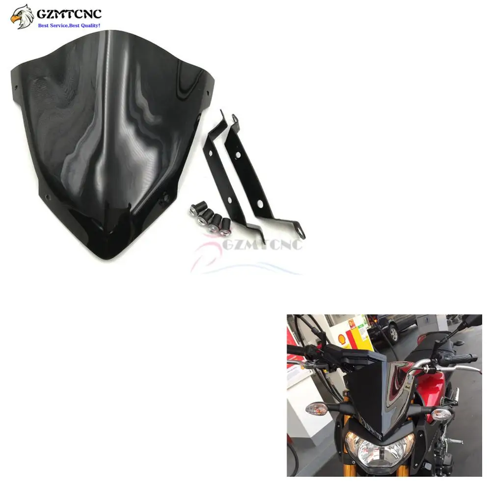 MT09 14 15 лобовое стекло мотоцикла для Yamaha FZ09 ABS пластиковое ветровое с кронштейном MT