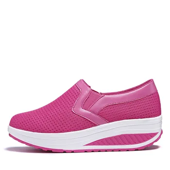 

Spring and autumn 2020 popular new female breathable walking thick bottom soft mesh casual female solid color single shoes