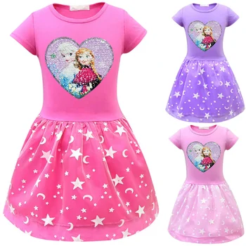 

2019 Girls Snow Queen Elsa Anna Dresses for Girls Christmas Gift Clothes Princess Party Dress Children Elza Birthday Clothing