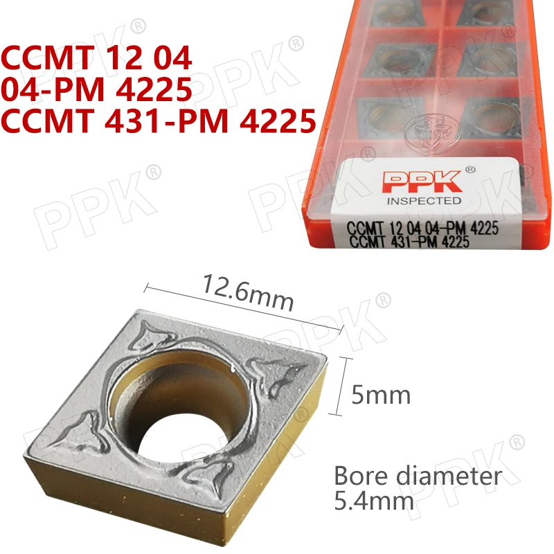 10 шт. CCMT 12 04 04-PM 4225 CCMT 431-PM 4225 внутренний токарный инструмент с ЧПУ Поворотные твердосплавные вставки инструменты лезвие резак токарный станок лезвие
