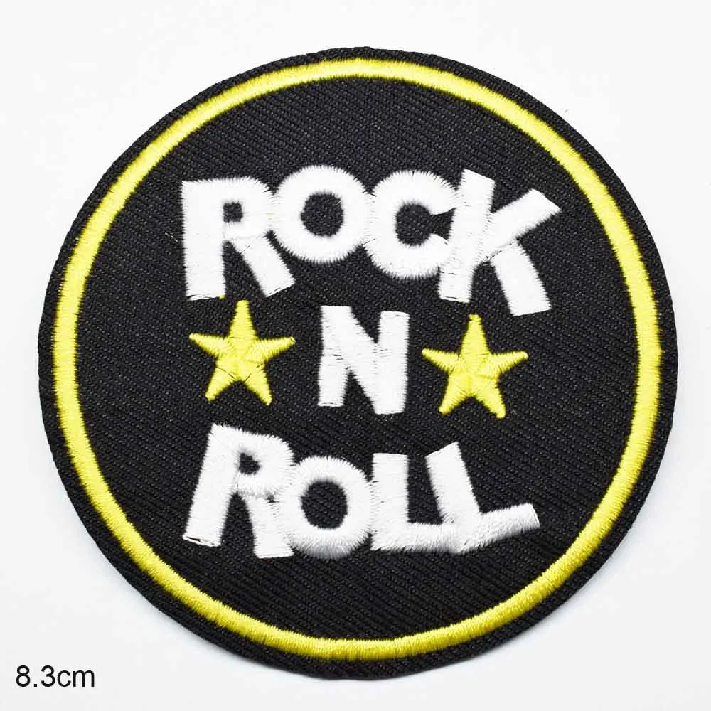 Rock N Roll Music Embroidered Iron-On Patch