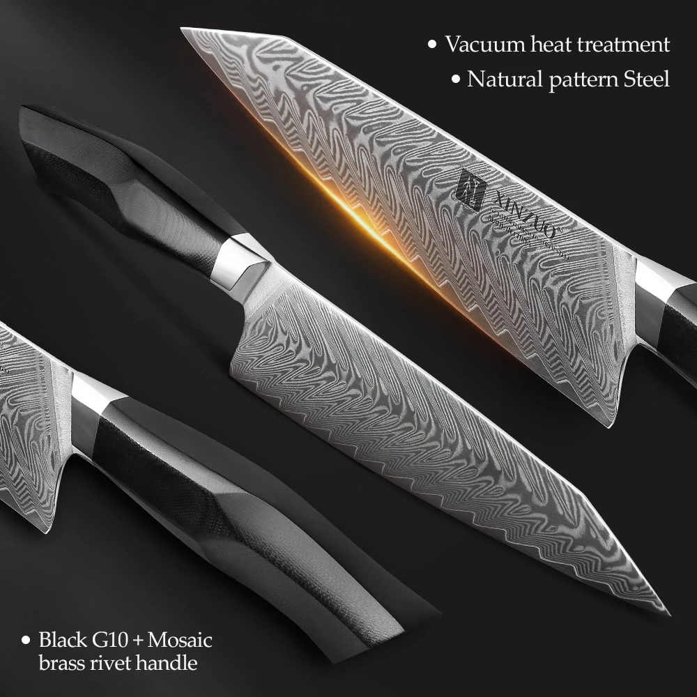 4 Piece VG10 Damascus steel Chef Knives Set with Mosaic Rivet