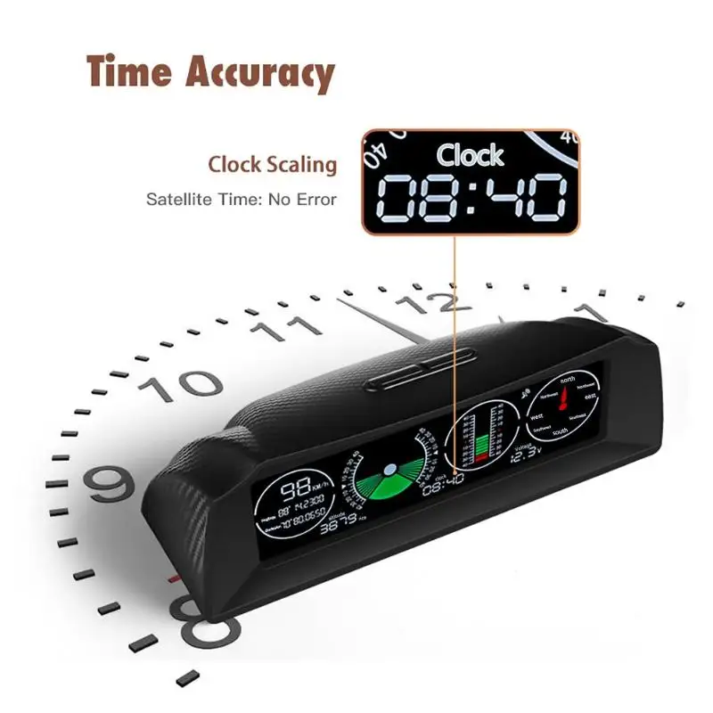 VODOOL GPS GEHEN-2 Multifunktionale Auto Hang Meter Gauge Tacho Neigungsmesser Kompass Höhe Spannun