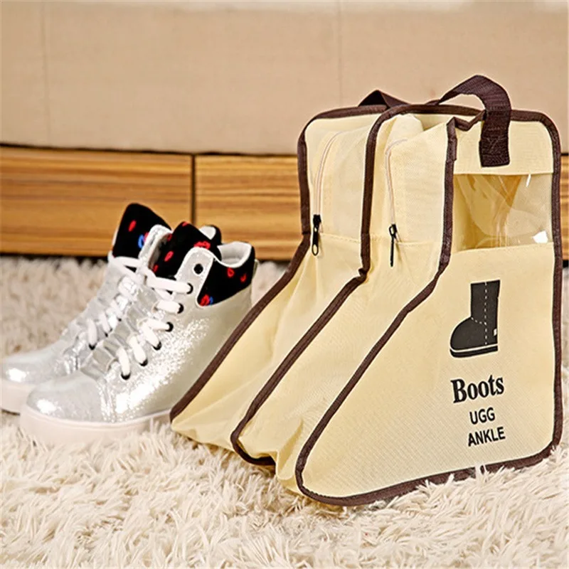 Портативный сумка путешественника для хранения обуви кабины туфель и сумки с ботинки на молнии сумка для обуви Видимый пыль сапоги крышка WF918402