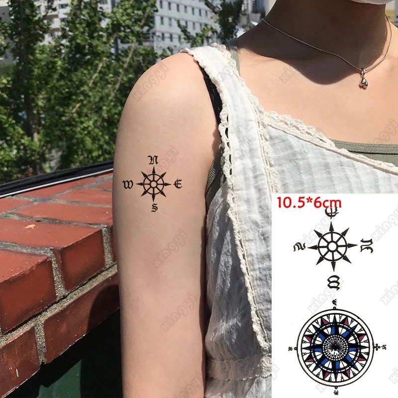 Small Compass Temporary Tattoo Set of 3  Small Tattoos