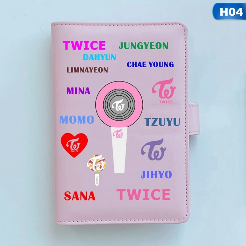 KPOP BLACKPINK SEVENTEEN GOT7 два раза EXO блокнот PU блокнот вокруг того же абзаца канцелярские принадлежности - Цвет: 04