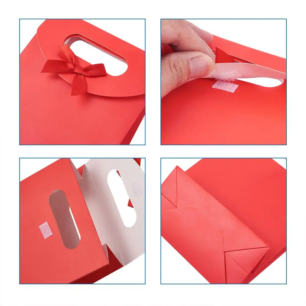 30/36pcs Kraft Paper Party Cookies Candy Box Present Gift Bag Wedding Party Accessories with Ribbon Bowknot