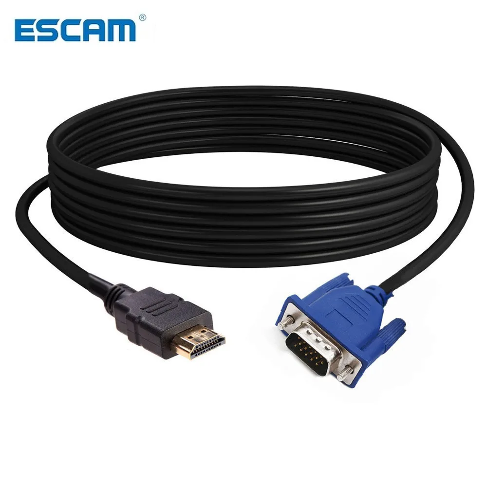 Cable HDMI de 3M/5M/10M Compatible con VGA 1080P HD, Cable adaptador de Audio a VGA, enchufe antideslizante, Desig antidesgaste