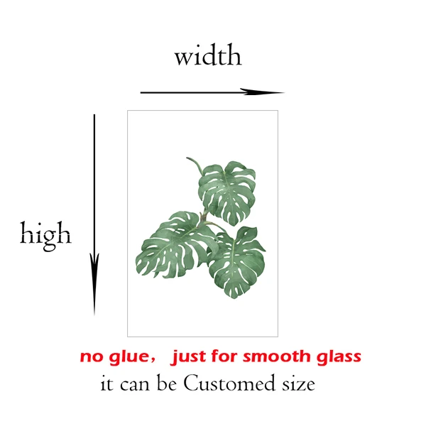 Window Privacy Film Vinyl Glass Sticker Non-Adhesives Window Clings Static Cling Window decor Decal Cactus Plants GS024 2020GS020-7