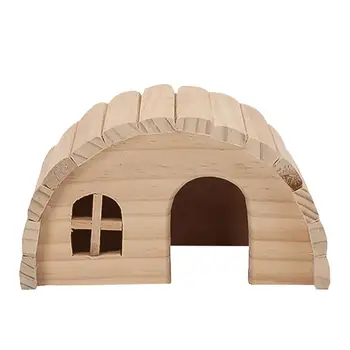 

1pc Wooden Hamster House Semicircle Cabin Room Cage Toys Pet Hamster Nests For Small Animals Chinchillas Hut Hamster