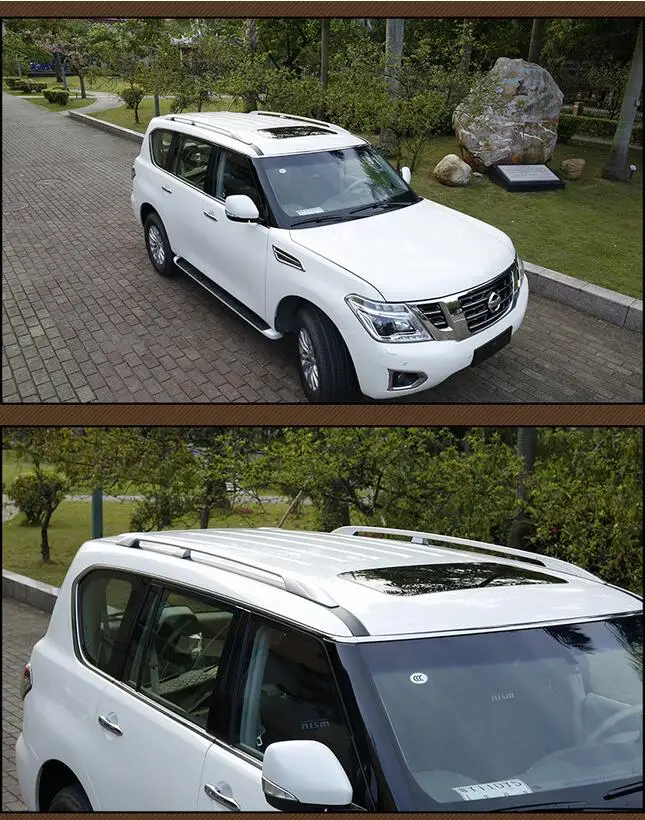 Для Nissan Patrol Y62 2012- багажник на крышу рельсы багаж бар Перевозчик штанги Топ Стойки железнодорожные коробки OEM алюминиевый сплав