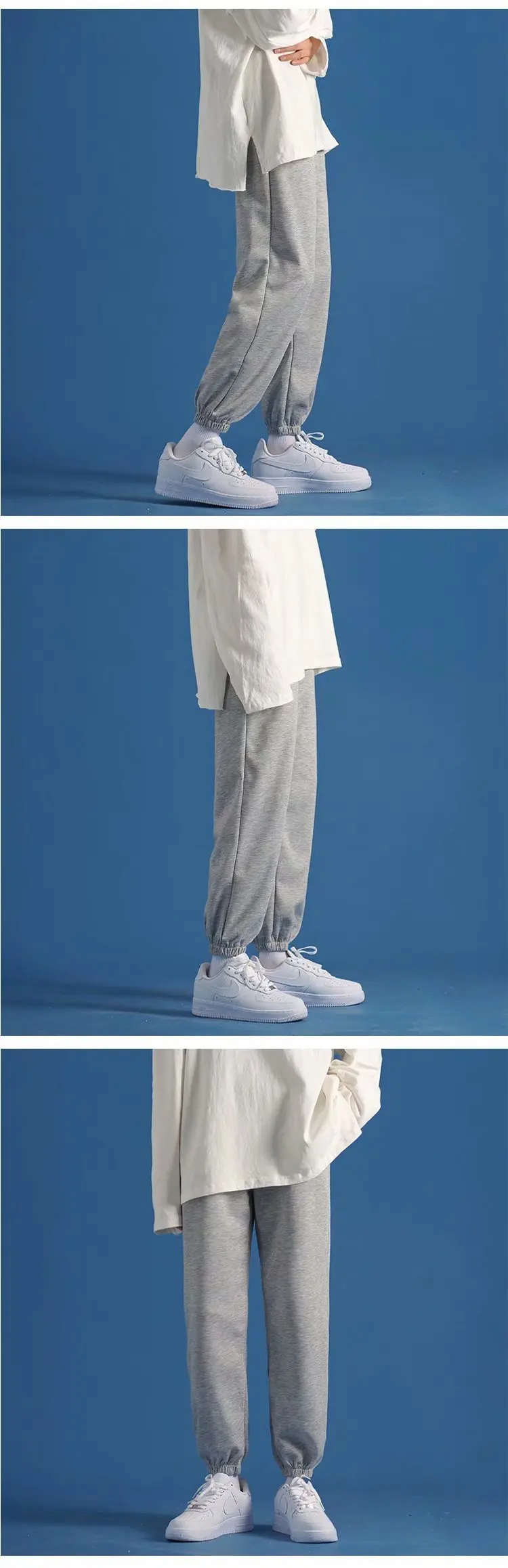 Description Picture 4 of itemICCLEK Sweatpants Men's Casual Trousers Loose Drawstring Leggings Pants Autumn and Winter Plus Velvet Thickened Wide-leg Pants
