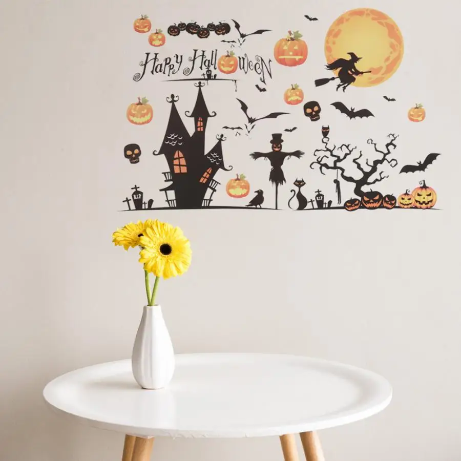 Наклейка на Хэллоуин настенная наклейка съемное украшение для окна