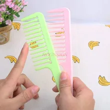 

comb hairdressing Large Tooth Comb Wide Toothed Hair Inside Buckle Plastic Anti Static Pear Head Hairbrush Hairdressing Supplies