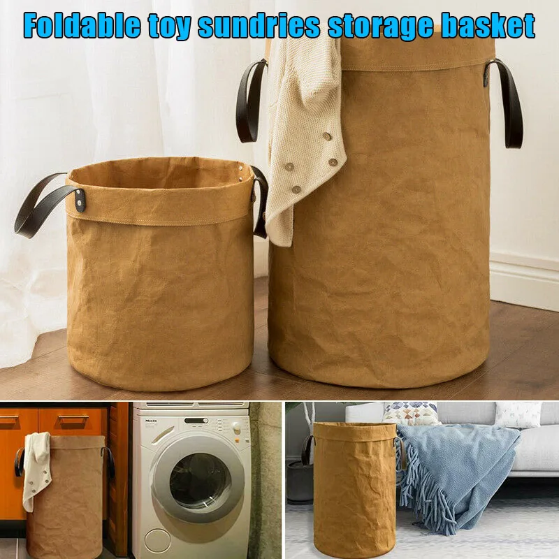 

Collapsible Laundry Basket Tall Round Hamper Storage Bag with Handle for Toy Clothes HYD88