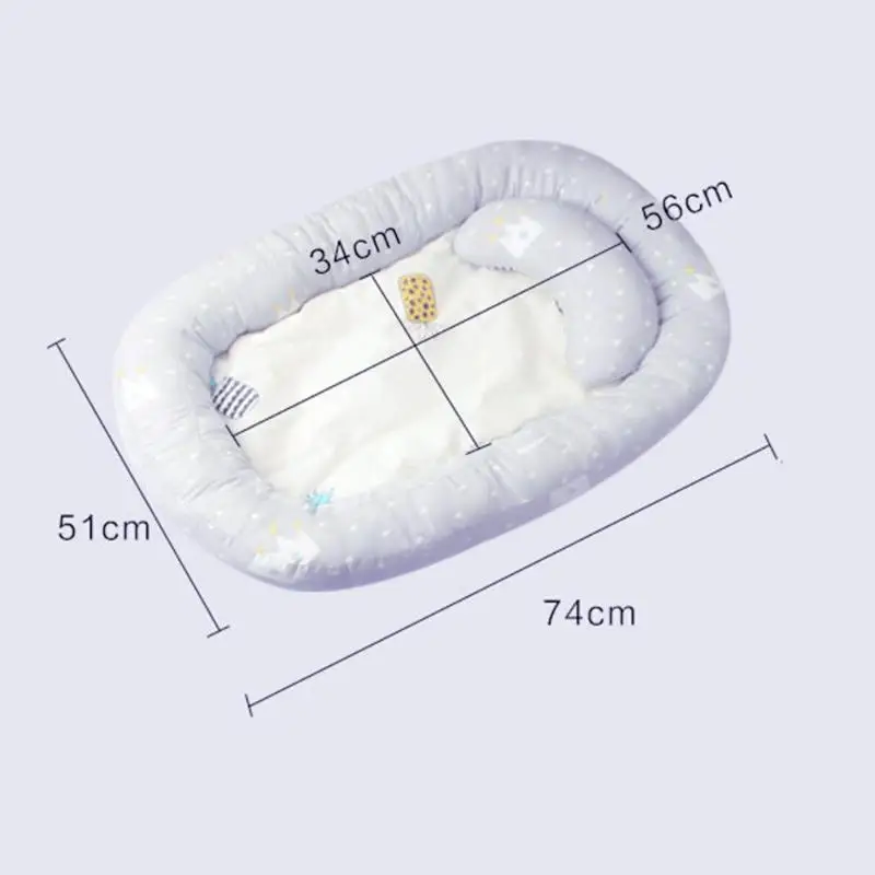 Разборная для Размеры для сна гнездо кровать переносная люлька Хлопок твил ткань с наполнением Полиэстеровая Подушка для новорожденных