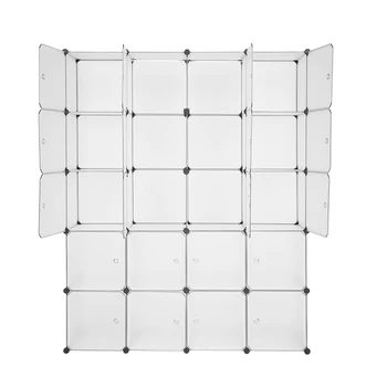 

20-Cube Storage With Door- Bookshelf Organizer-DIY Storage Shelves-Closet Plastic Book Shelf Bookcase Shelving for Bedroom Offic