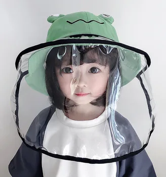 

Children Summer Hats Kids Anti-saliva Face Cover Cap Sun Caps For Boys And Caps New Baby Girls Fisherman Hat 3-8T