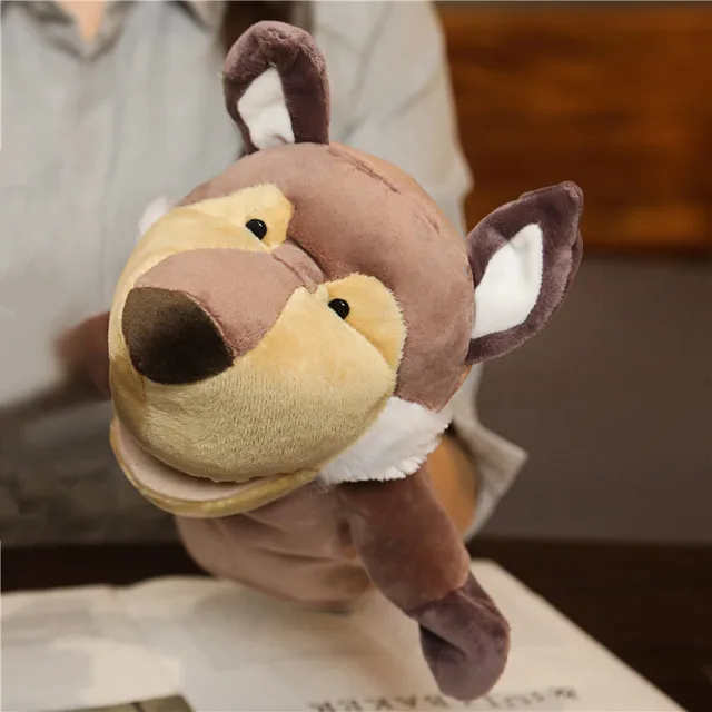 The soothing doll on the hand puppet set new product ventriloquist animal mouth movable plush hand-controlled puppet can open mo 4