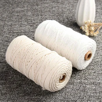 

3mmx200m Macrame Rope Twisted String Cotton Cord Natural Beige Cord Rope Thread Macrame String DIY Handmade Crafts Wedding Decor