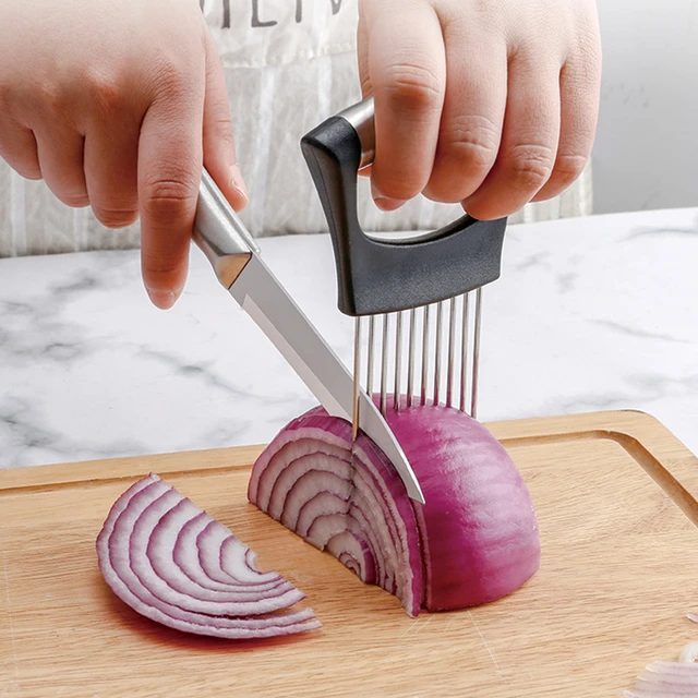 Onion Slicer Holder Stainless Steel - Easy Onion Cutter Holder Vegetable  Slicer - Aliexpress