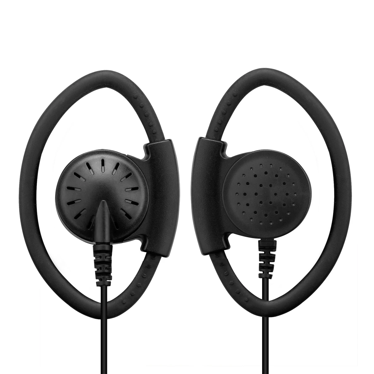 EEK012 Earpiece Adjustable D-shape Walkie Talkie 2Pin Ear Hook with PTT Mic for
