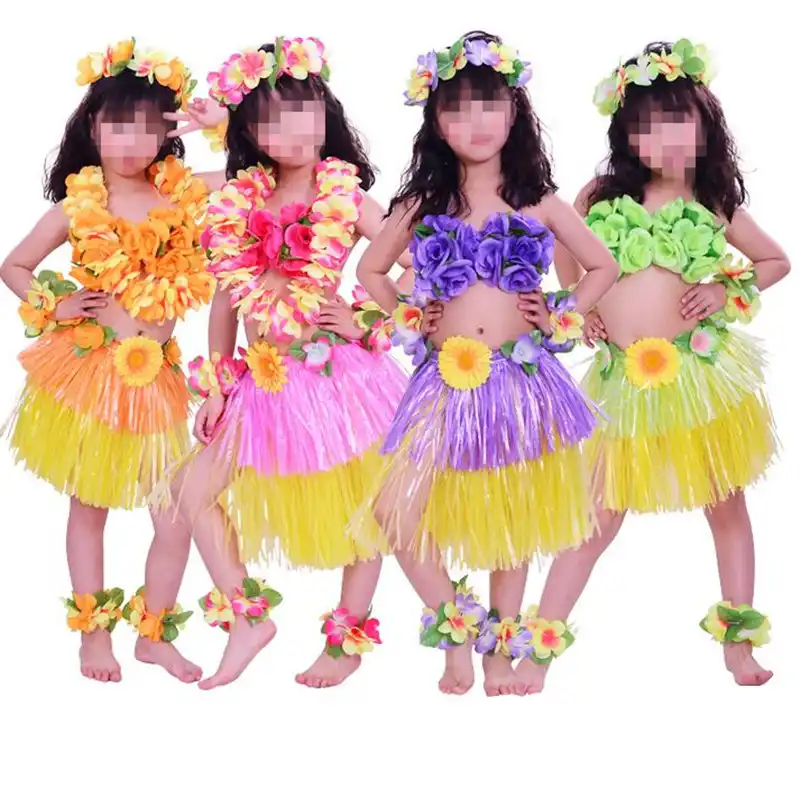 5 unids/set niños hojas de tortuga trajes de baile hawaianos niñas Hula