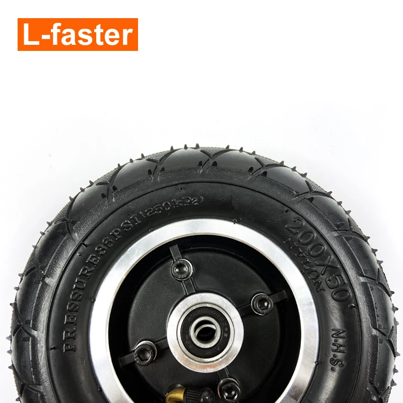 Automotive QIND Electric Scooter Tyre with Wheel Hub 8 Scooter 200x50 Tyre Inflation Electric Vehicle Aluminium Alloy Wheel Pneumatic Tire 