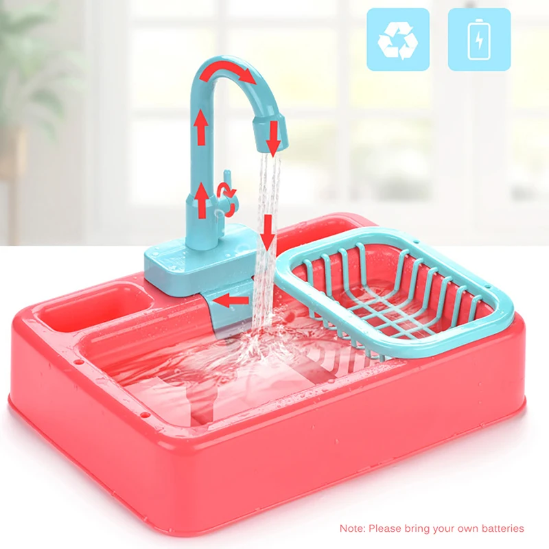 Play Kitchen Working Sink Sink Dishwashing Set Toys Kids Kitchen