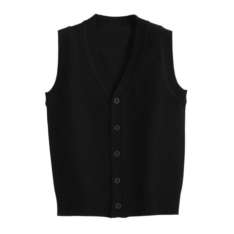 3-16 Years School Teenager Boys Girls Sweater Vest Children Waistcoats Baby Toddler Solid Sweater Cardigan Kids Knitted