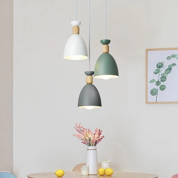 

Nordic Iron Pendant Lights Wood Hanging Lamp Simple Pendant Lamp for Living Room Bedroom Kitchen Dining Room decor hanging lamp