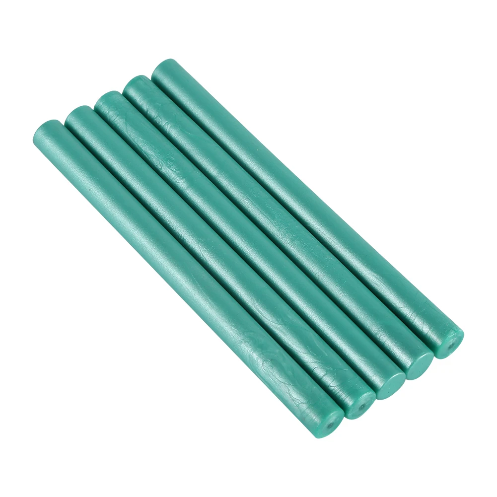 Зеленый 5pcs Seal Stamp Wax Sticks For Sealing Vintage Birthday Wedding Invitation Cards - Цвет: Зеленый