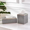 Modern Mosaic Ceramic Tissue Boxes European Simple Creativity Napkin Holder Desk Paper Towel Storage Box Living Room Decoration 1