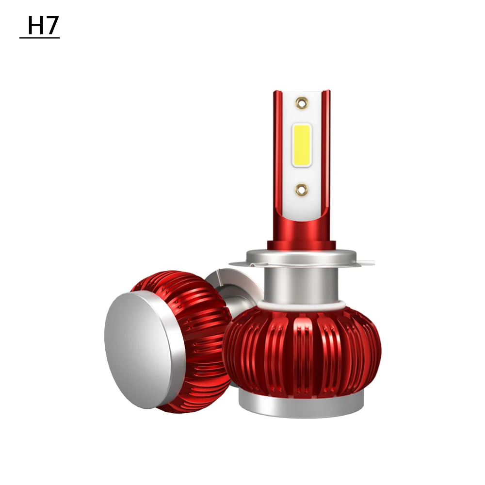 2 шт H1 H7 H10 Авто K1 COB светодиодный фары лампы H8/H9/H11/HB4 белый автомобильный налобный фонарь 72 Вт 8000лм автомобильный Стайлинг H4/HB2/HB3 6000K
