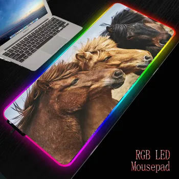 

ZSUXTC Horses Animals Mouse Pad Gamer Computer Big Mouse Mat Locking Edge Speed Mousepad Keyboard Desk Mat Anti-slip Natural