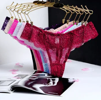 

Hot Selling Pure Cotton End Of File Cloth Solid Seemless Breathable Knicker Women'S Sexy Lace T Shaped Low-Rise T-Type