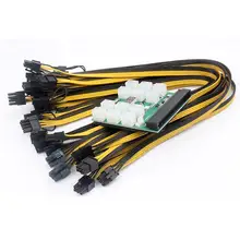 

1200w/750w Breakout Board + 12pcs 6P Male to (6+2)8P Male Power Cables Kits For HP PSU GPU Mining Ethereum New