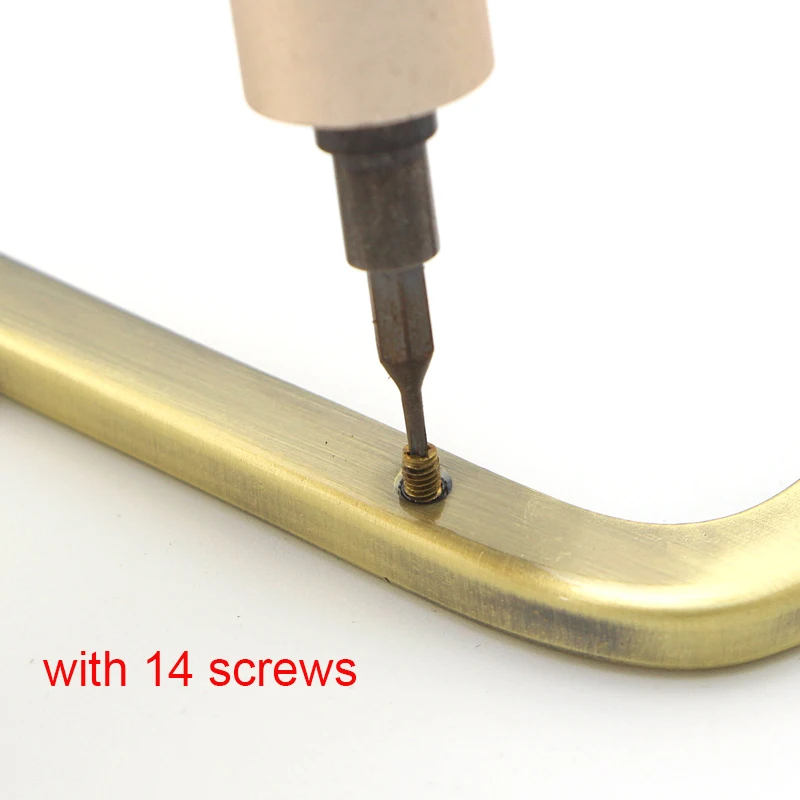 19cm Rectangle Bag Purse Frame Screw DIY Accessories High Quality Bag Hardware Metal Ball Clasp Brass Bag Hook Hanger KZ151327#C