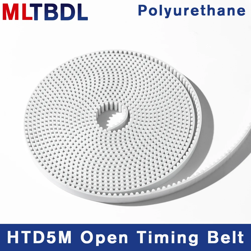 HTD5M 타이밍 벨트 폭 10M, 15/20/30/40mm, 스틸 코어가 있는 흰색 검정색 PU 폴리우레탄, HTD 5M 개방형 동기 풀리