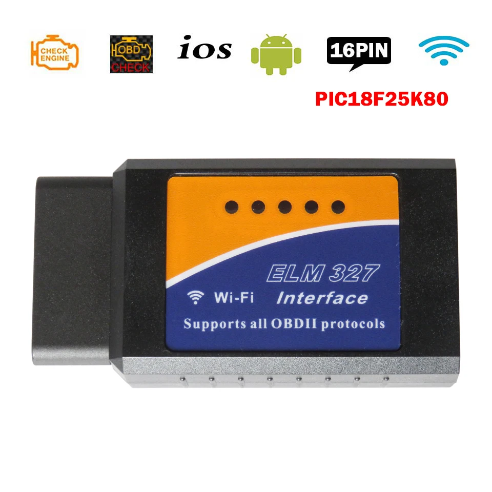 Автомобильный сканер ELM327 WIFI V1.5 Obd2 диагностический инструмент PIC18F25K80 чип ELM 327 V 1 5