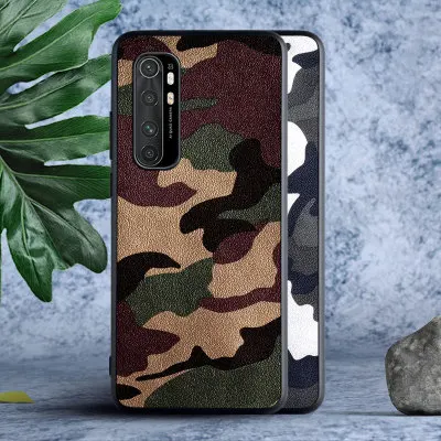 Для Xiaomi Note 10 Lite Pro Чехол из искусственной кожи + ТПУ камуфляжная защитная задняя