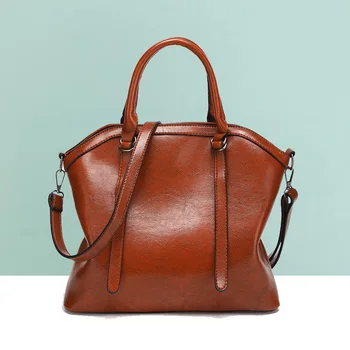 

Pu Leather Women's Shoulder Bags Large Capacity Vintage Casual Tote For Ladies Luxury Handbags Designer Brand Hand Bag 2020