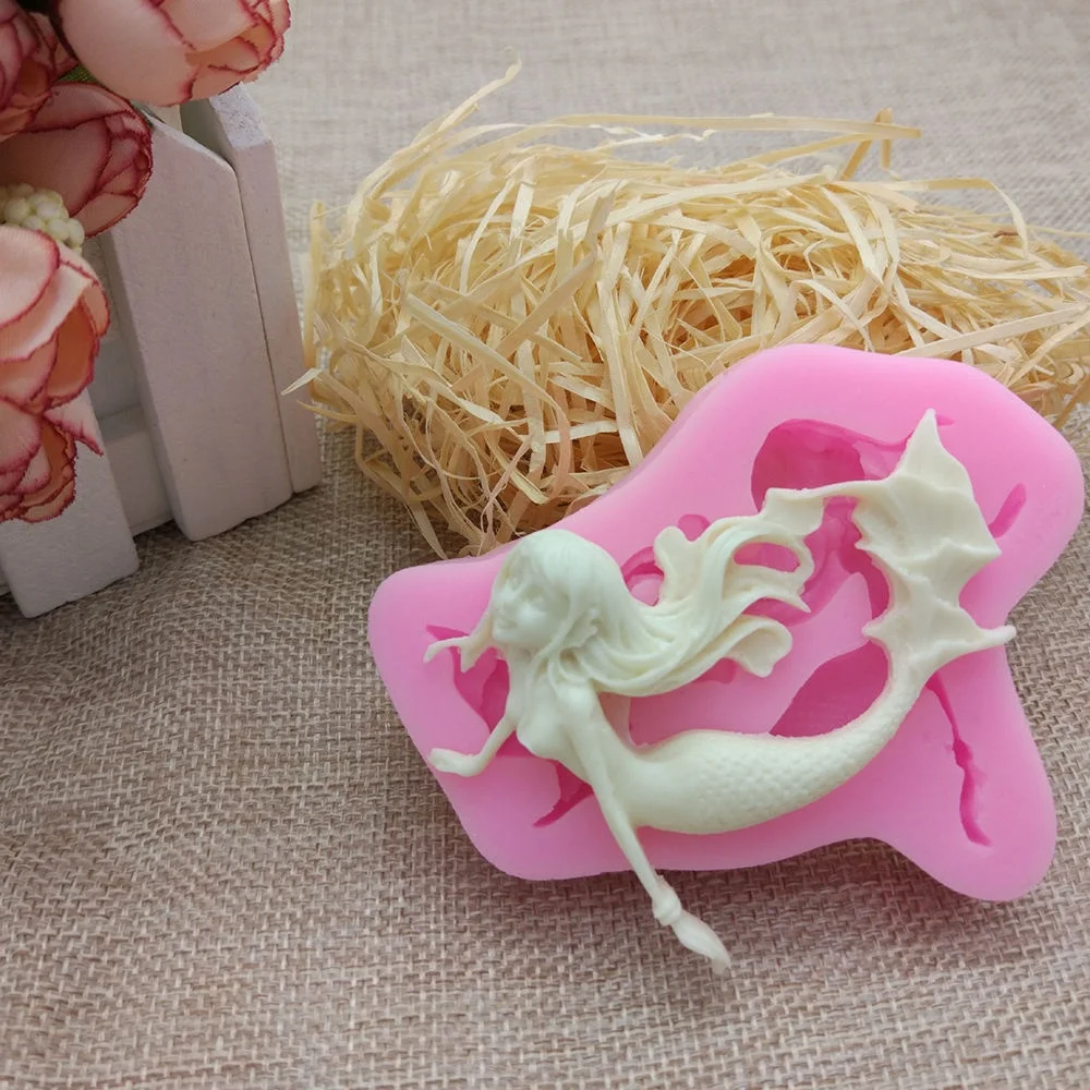 Форма для выпечки украшения 3D украшения Русалочка плесень инструменты DIY силиконовый торт красивый высокое качество silcone модель инструмент детская игрушка