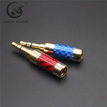 10 шт. XSSH HiFi красный синий углеродного волокна 3,5 наушники 3,5 мм аудио мини разъем стерео разъем для 6 мм макс кабель