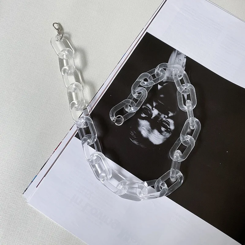 ZiccoWong New Fashion Transparent Acrylic Chain Long Necklace For Women Men Choker Collar Pendant Jewelry Gifts | Украшения и