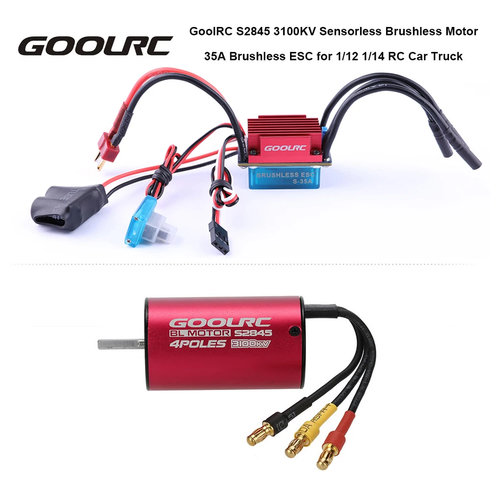 

Original GoolRC S2845 3100KV Sensorless Brushless Motor and 35A Brushless ESC Combo Set for 1/12 1/14 RC Car Truck